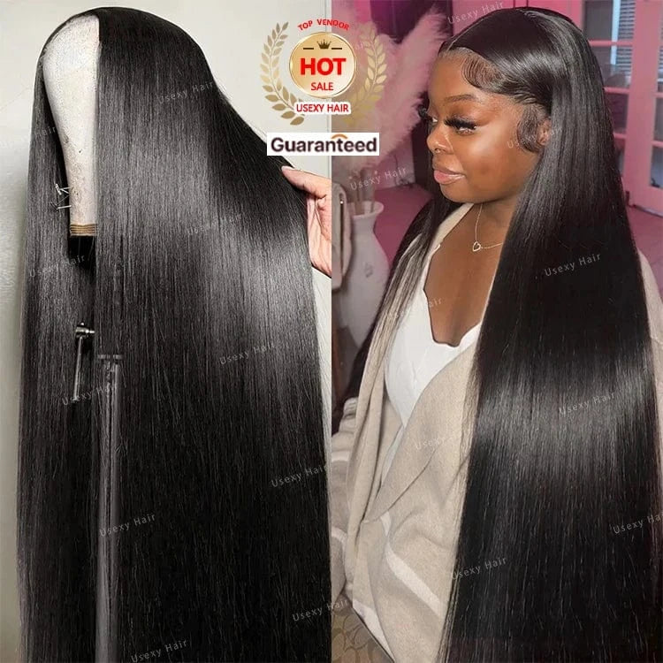 40 inch Wholesale Cheap Brazilian Virgin Hair Wigs Natural Color Silky Straight Wave Lace Front Transparent Raw Indian Hair Wig