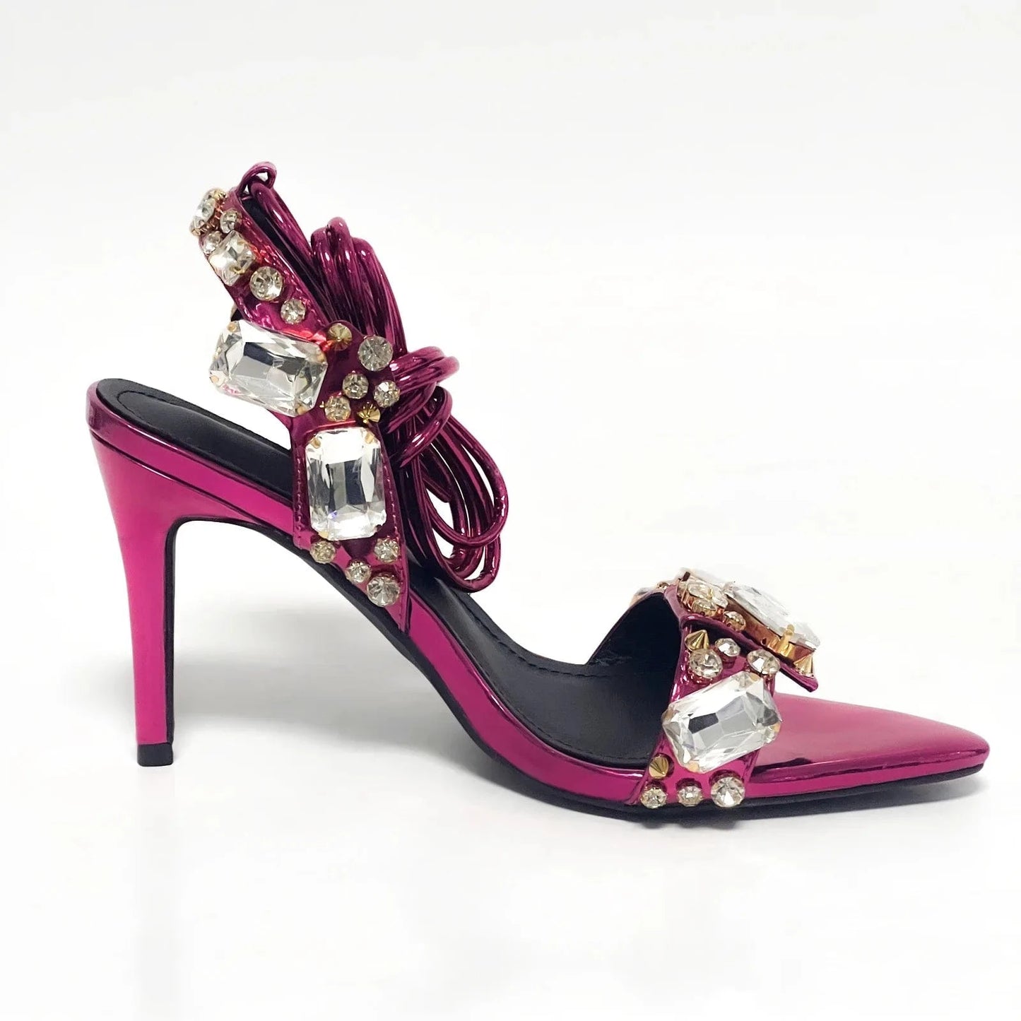 40 / Purple 8.5cm sh11598a Summer 2024 heeled sandals gold heels elegant heel shoes for women