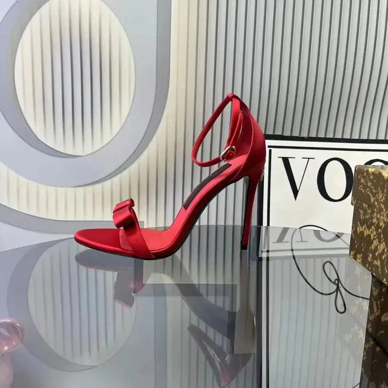 40 / Red(real silk) Top quality silk high heel open toe sandals girl fashion red sandales pour femmes et dames women's heeled sandals