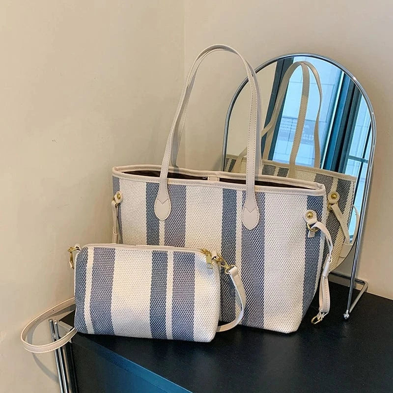 40cm*12cm*25cm / White Wholesale New Good Quality Handbags 2024 Light Lady High Capacity Tote Bags Lady Design 2 in 1 Purses For Females