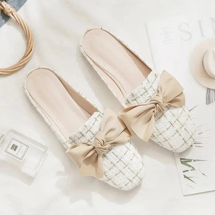 41 / 4 2023 New Arrivals Bowknot Sandals Flat Women Shoes Casual Closed Toe Slippers flat shoes women