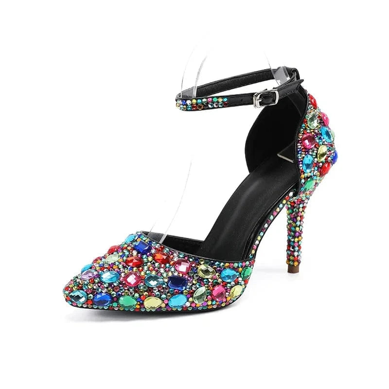 41 / as the picture S4643F New women's low-top pointed fashion bag princess student color-block mid-heel shoes party heels wedding