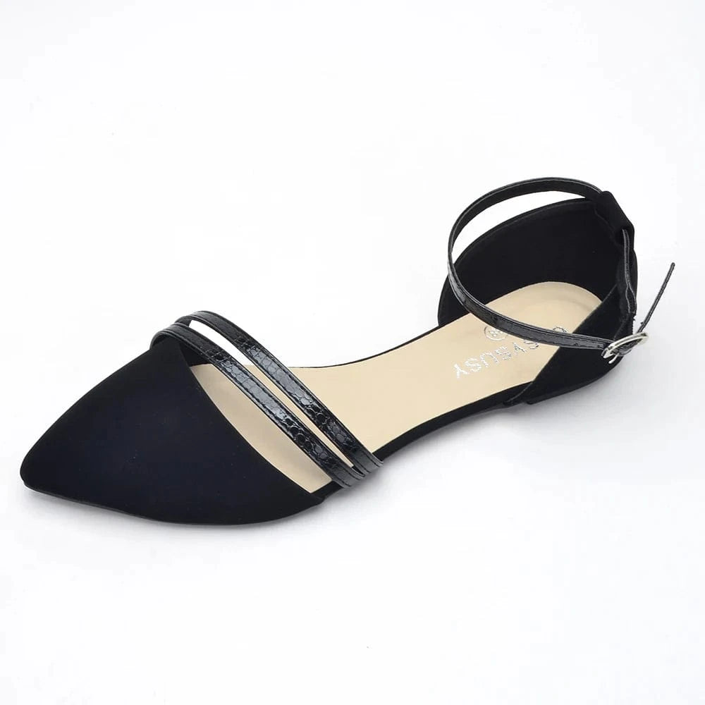 41 / black1 latest design trendy pointed toe ladies flat doll ballerina shoes for women flat
