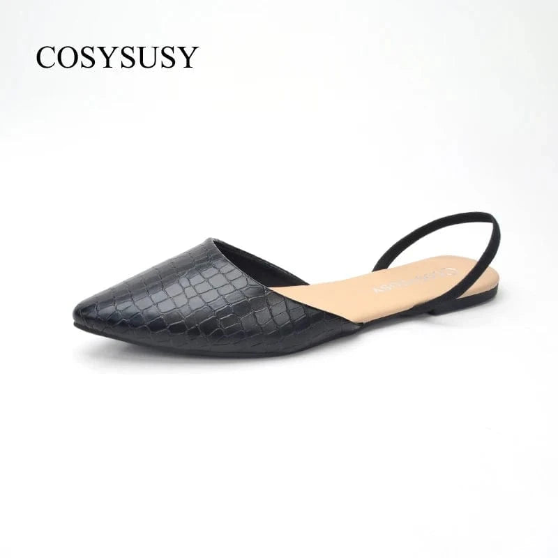 41 / black2 latest design trendy pointed toe ladies flat doll ballerina shoes for women flat