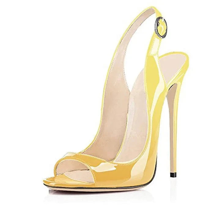 41 / Yellow Sandales A Talons Hauts Ladies Hot Selling Business Dress Shoes Peep Toe Stiletto Slingback Pumps High Heeled Sandals For Women
