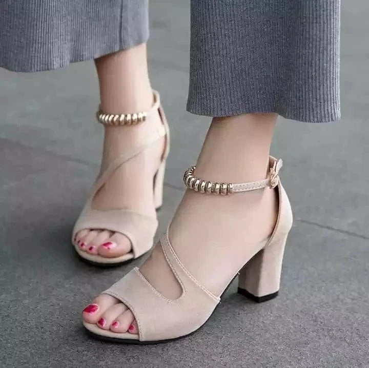 42 / 5 Summer Sandals Women Chunky Sandals High-Heeled Shallow Mouth Pointed Toe Pumps Fashion Sexy High Heels Office White Shoes