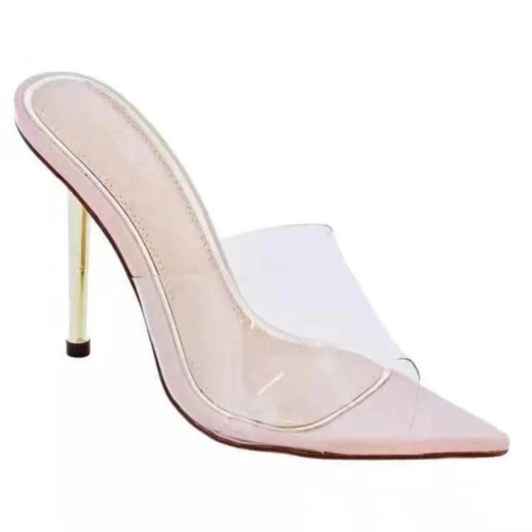 42 / Beige J&H 2023 new arrivals sexy pointed toe women's pumps slip on stilettos sandals fashionable chic big size summer shoes