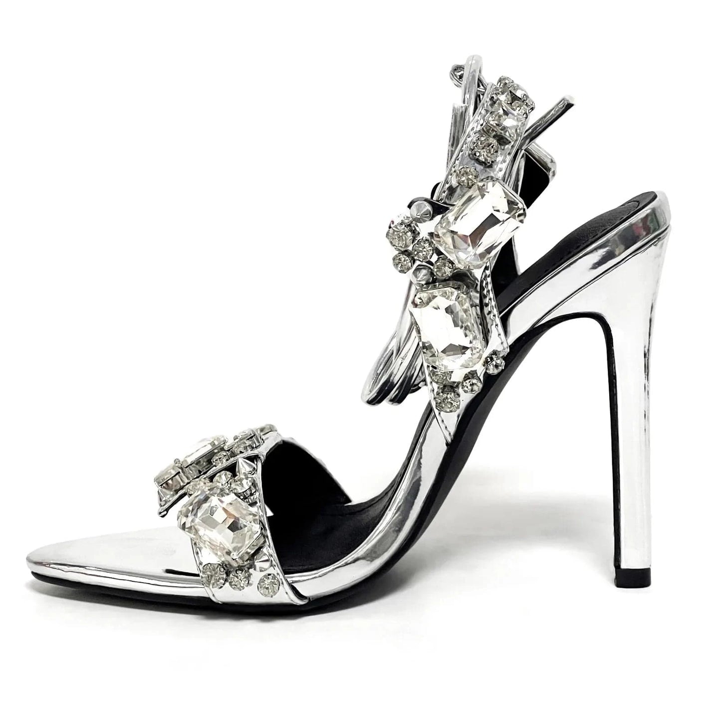 42 / Silver 11cm sh11598a Summer 2024 heeled sandals gold heels elegant heel shoes for women
