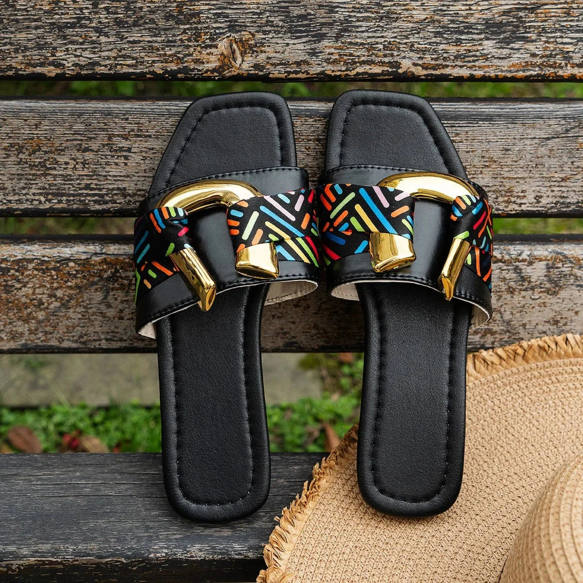 43 / Black 2024 New Plus Size Women Flat Slippers Head Simple Women Casual Sandals for Women PU Rubber Microfiber Summer Slippers