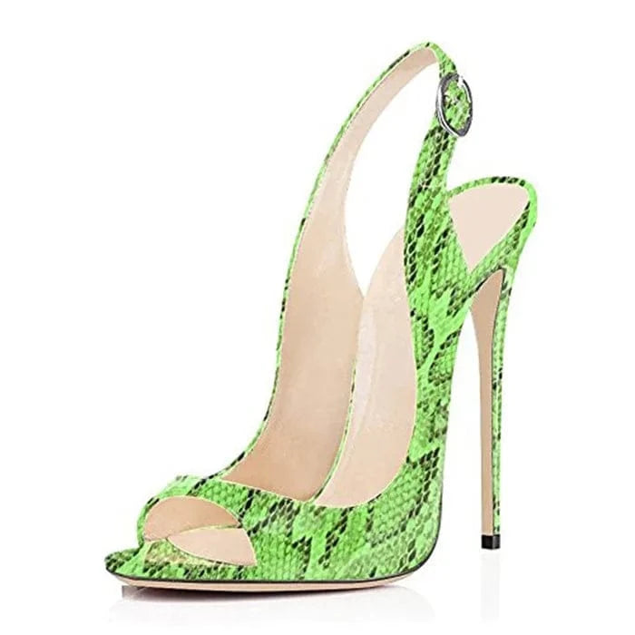 43 / Green Sandales Femme Talon Haut Fashion Trendy Ladies Dress Heels Shoes Women Sexy Peep Toe Slingback Pumps Stiletto Heeled Sandals