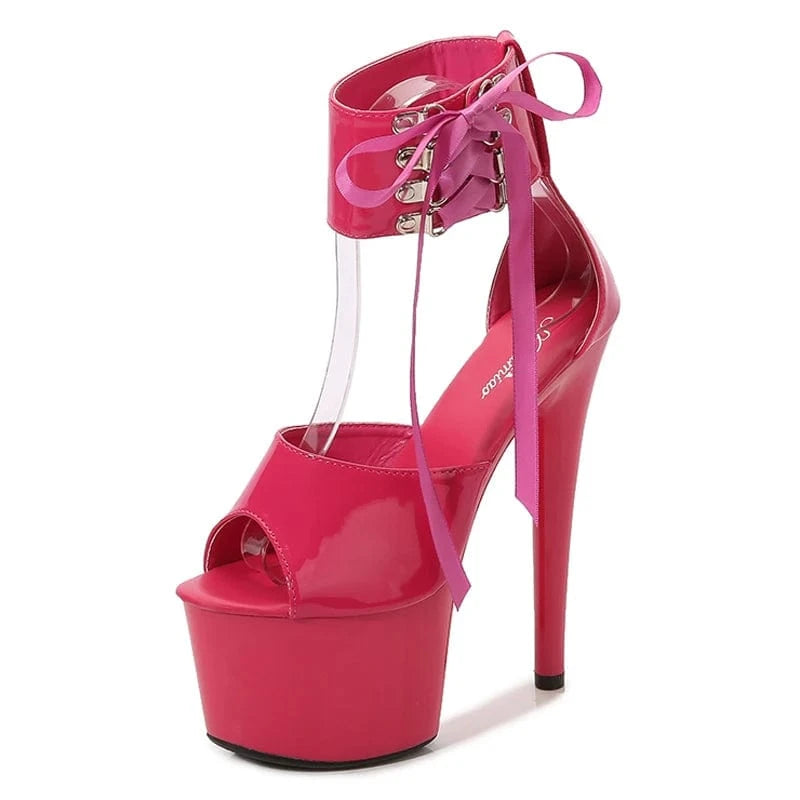43 / Plum Fashion trendy women shoes 17 cm stilettos platform sandals strippers heels sexy ladies pole dance high heels sandals
