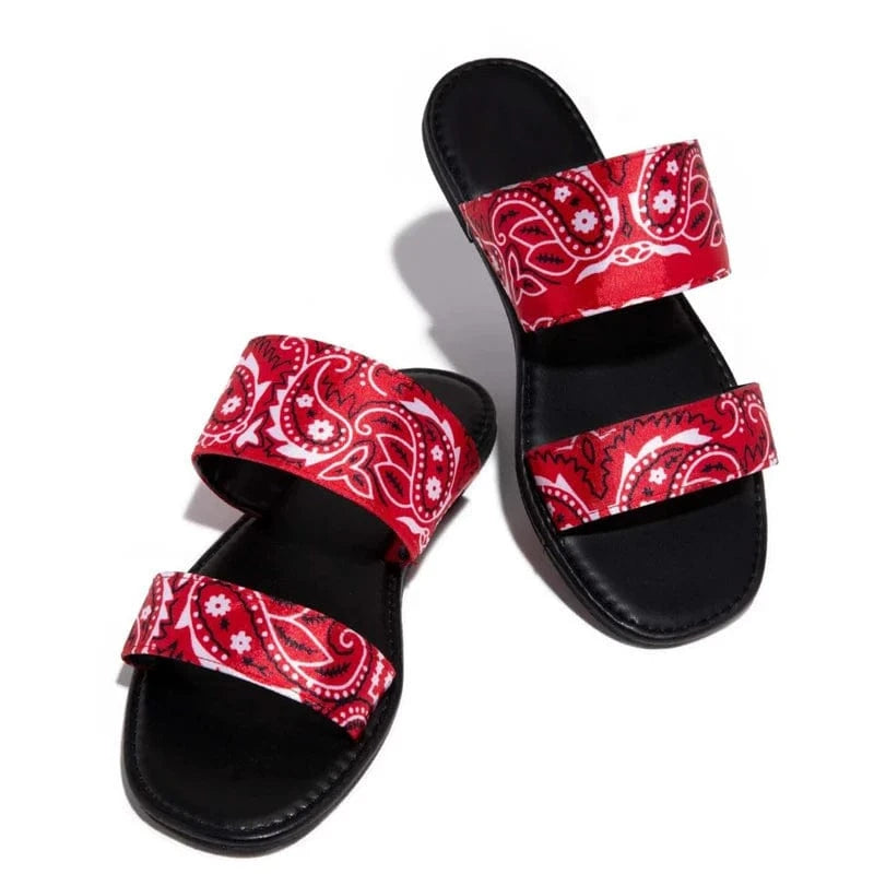 43 / RED-2 Stylish mules shoes women flat sandalias de verano women footwear slipper ladies shoe and sandal