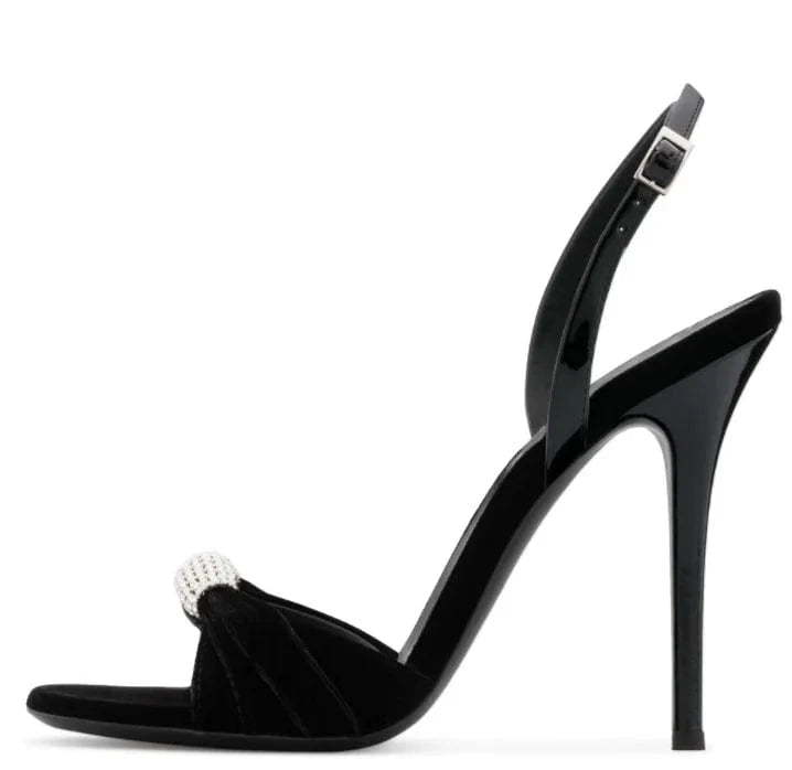 45 / BALCK Anmairon factory directly sell fashion crystal rhinestone women high heel party shoes hotsale ladies sandals