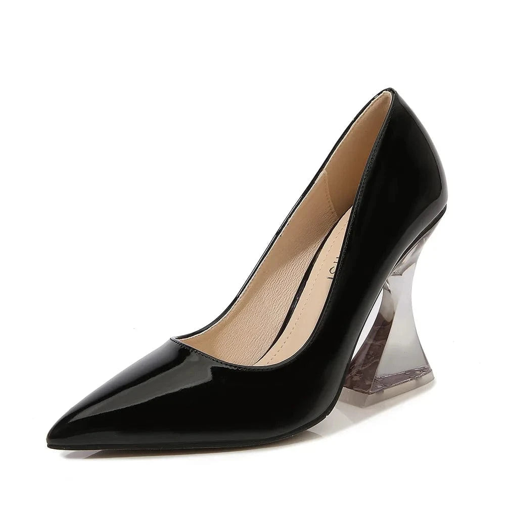 45 / Black sh11380a Clear heel 10cm women heels size 11 summer 2025 sexy block heels for women