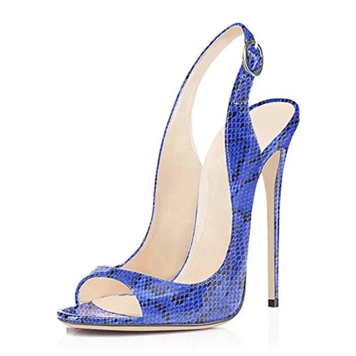 45 / Blue Sandales Femme Talon Haut Fashion Trendy Ladies Dress Heels Shoes Women Sexy Peep Toe Slingback Pumps Stiletto Heeled Sandals