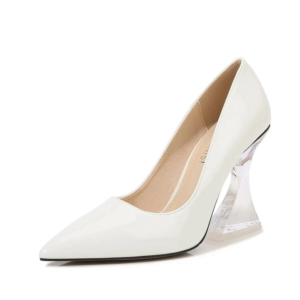 45 / White sh11380a Clear heel 10cm women heels size 11 summer 2025 sexy block heels for women