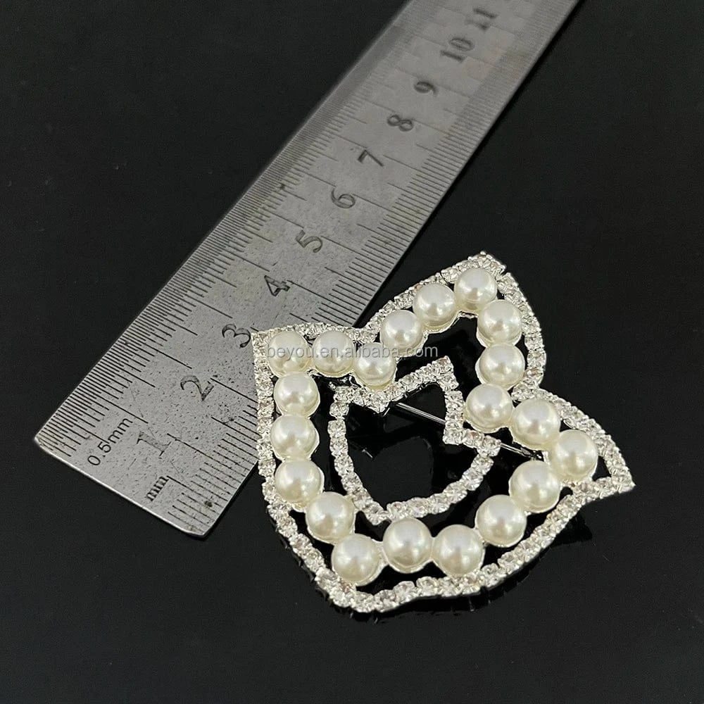 45cm+7cm / 1 / Silver Plated Handmade Greek Sorority White Pearl Rhinestone IVY Leaf Pendant Necklace Jewelry