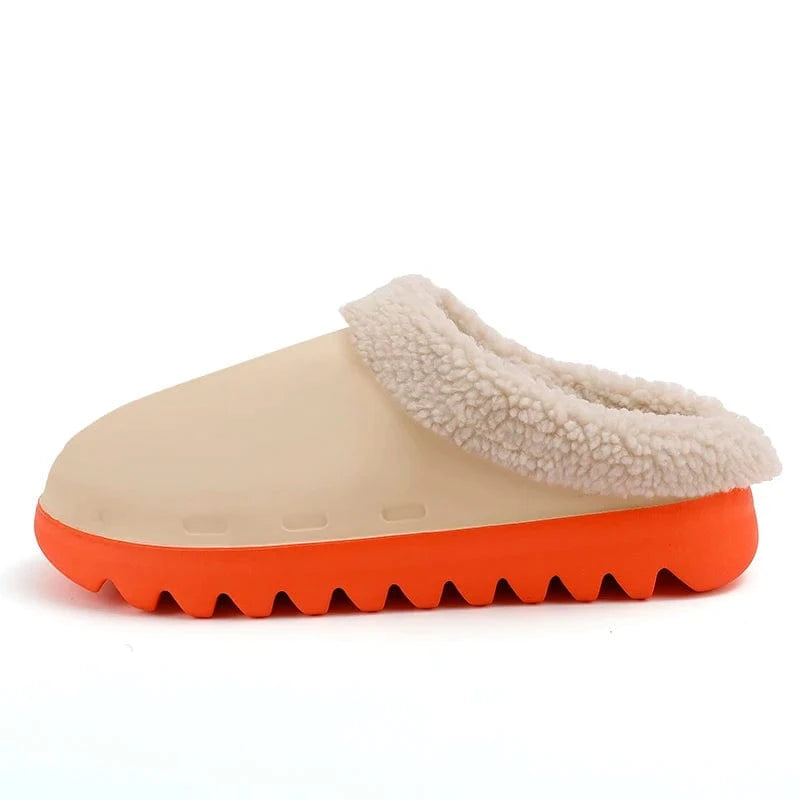 46 / Beige fur New arrival light weight safety toe women garden clogs eva casual slides sandals big size 48 49 plus factory customize factory