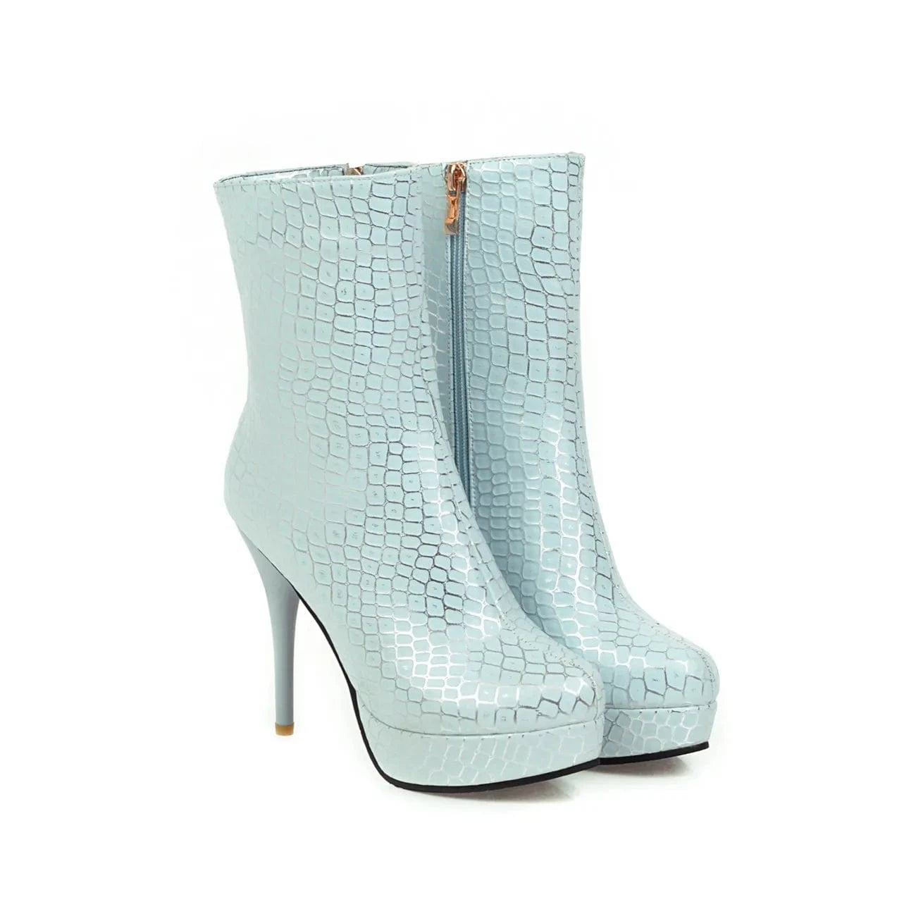 47 / Blue AD 8-13 2023 Fashionable Platform Cowboy Boots Spring Autumn Casual Long Barrel Belt Buckle Boots Shark Round Toe Boots For Wome