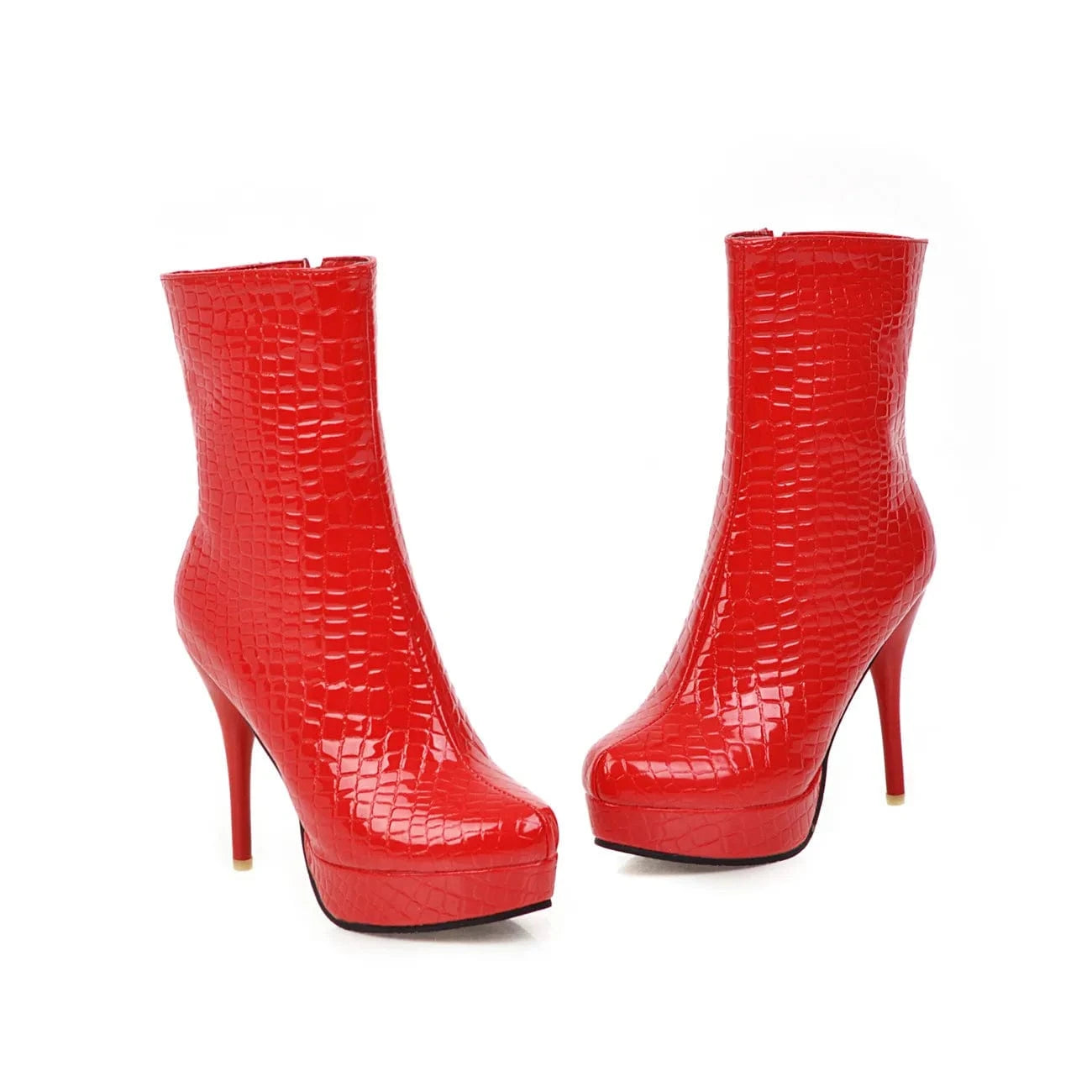 47 / Red AD 8-13 2023 Fashionable Platform Cowboy Boots Spring Autumn Casual Long Barrel Belt Buckle Boots Shark Round Toe Boots For Wome
