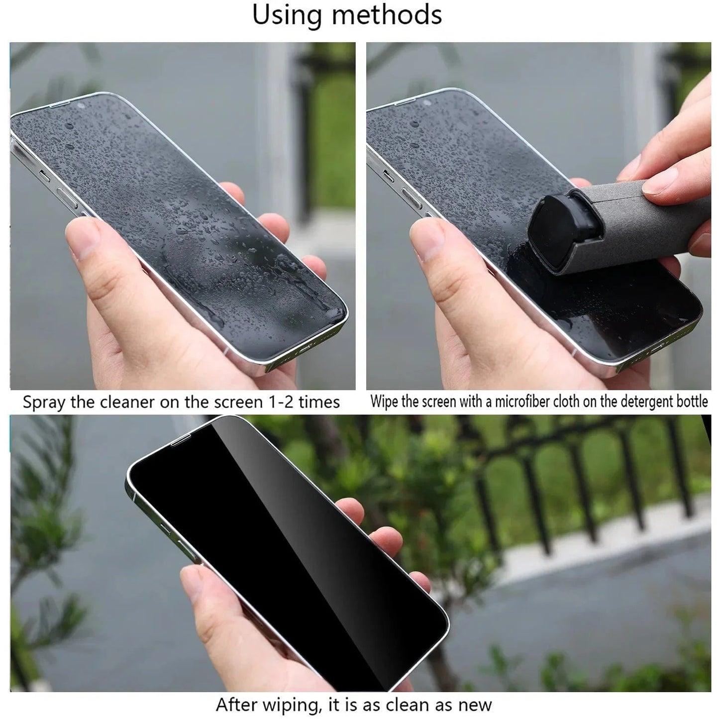4in1 Microfiber Screen Cleaner Spray Bottle for Mobile Phone Ipad Computer Microfiber Polish Cloth Wipe Cleaning Glasses Wipes