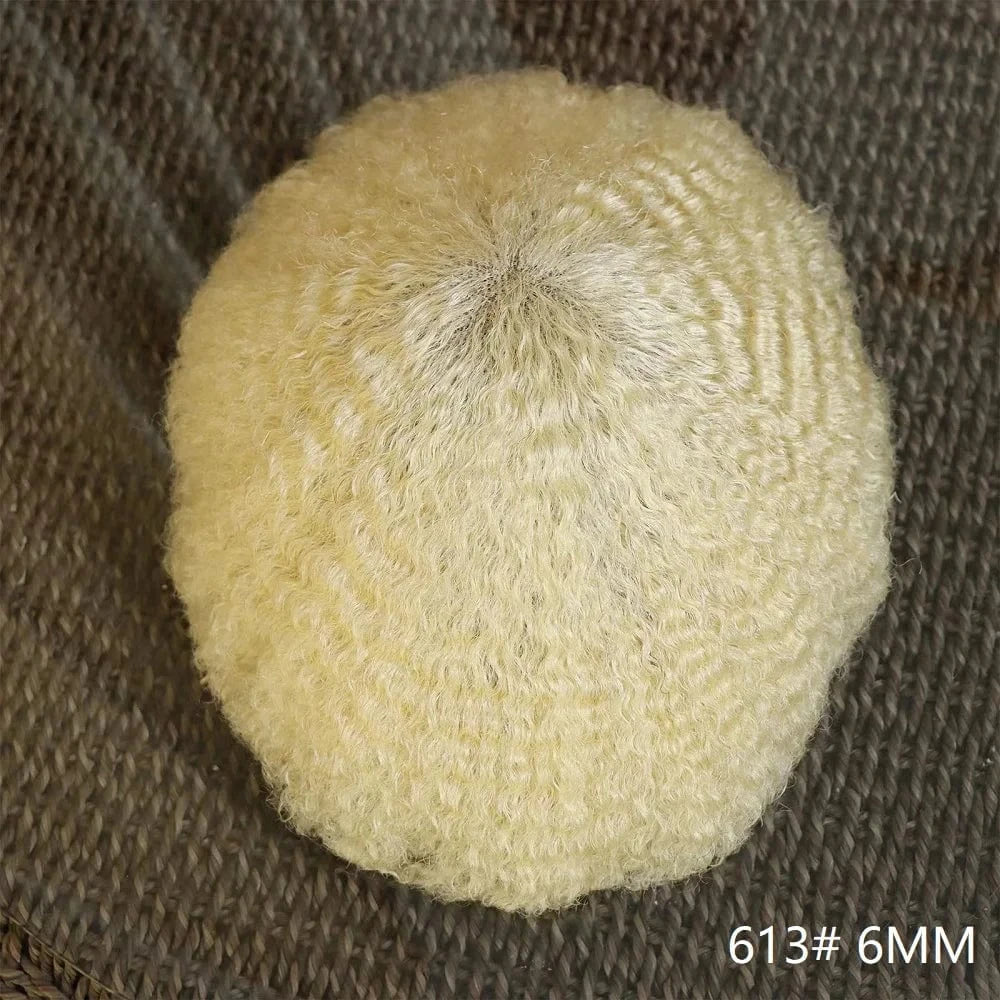 4mm Afro Curly silver 60# Man Hairpieces Natural Human Man Hair Prosthesis Full Lace Net Base Male Hair Toupee For Men