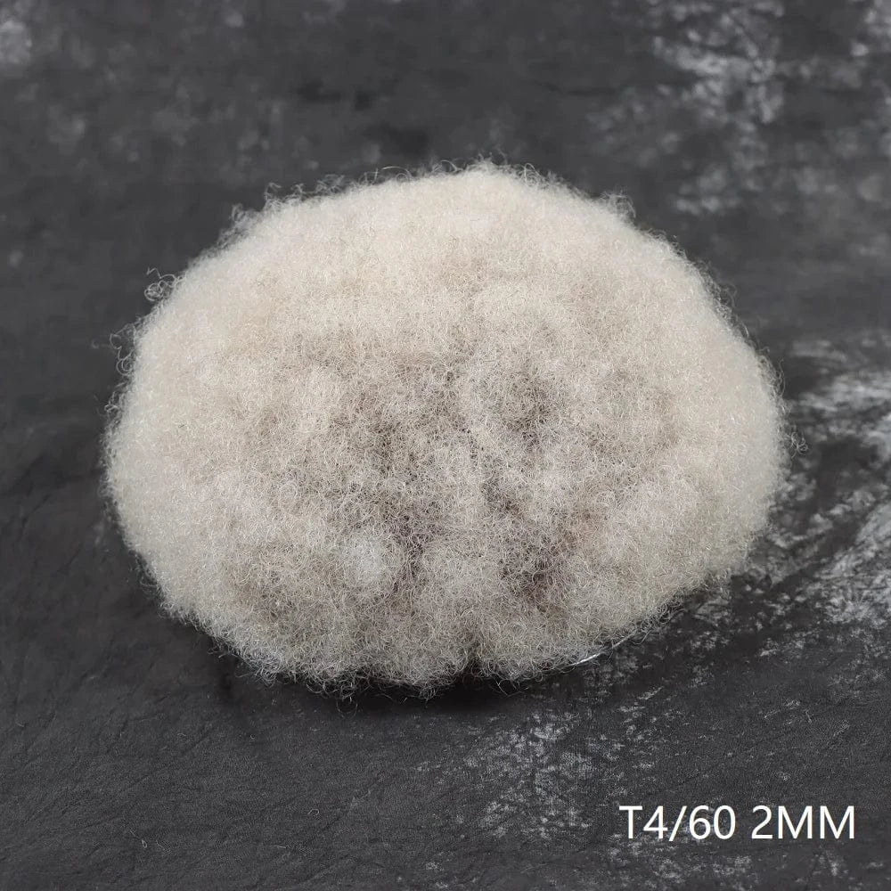 4mm Afro Curly silver 60# Man Hairpieces Natural Human Man Hair Prosthesis Full Lace Net Base Male Hair Toupee For Men