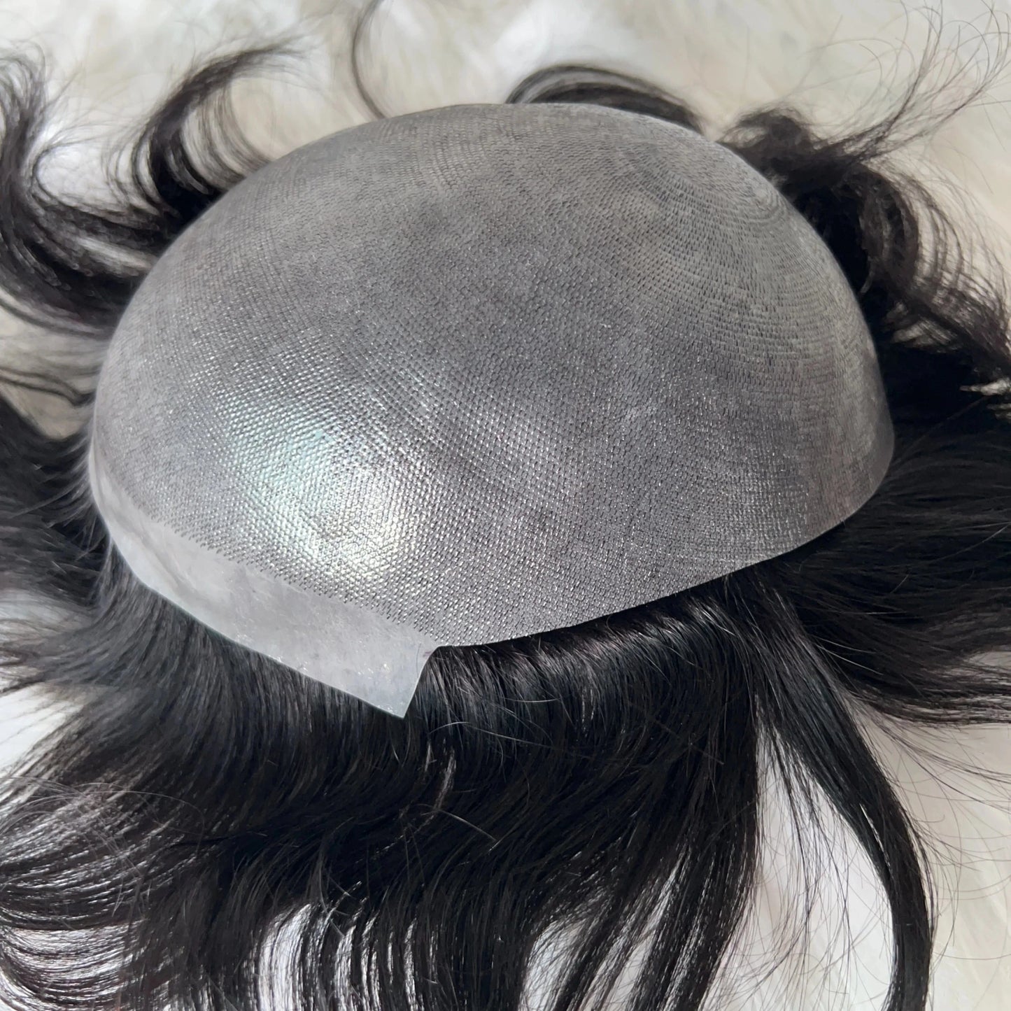4X5 / Black / 6inches Wholesale Human Hair 0.04 mm 0.06 mm Injected Super Thin Skin PU Base Invisible Knots Natural straight Hairline Toupee For Men