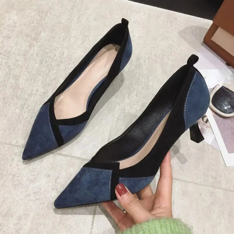 5.5CM/7.5CM New arrival 2023 Hot Selling Women Dress Office Shoes Pointed Toe Low Heels for Ladies
