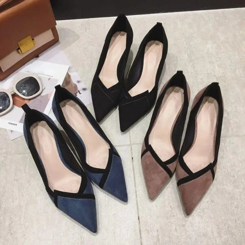 5.5CM/7.5CM New arrival 2023 Hot Selling Women Dress Office Shoes Pointed Toe Low Heels for Ladies