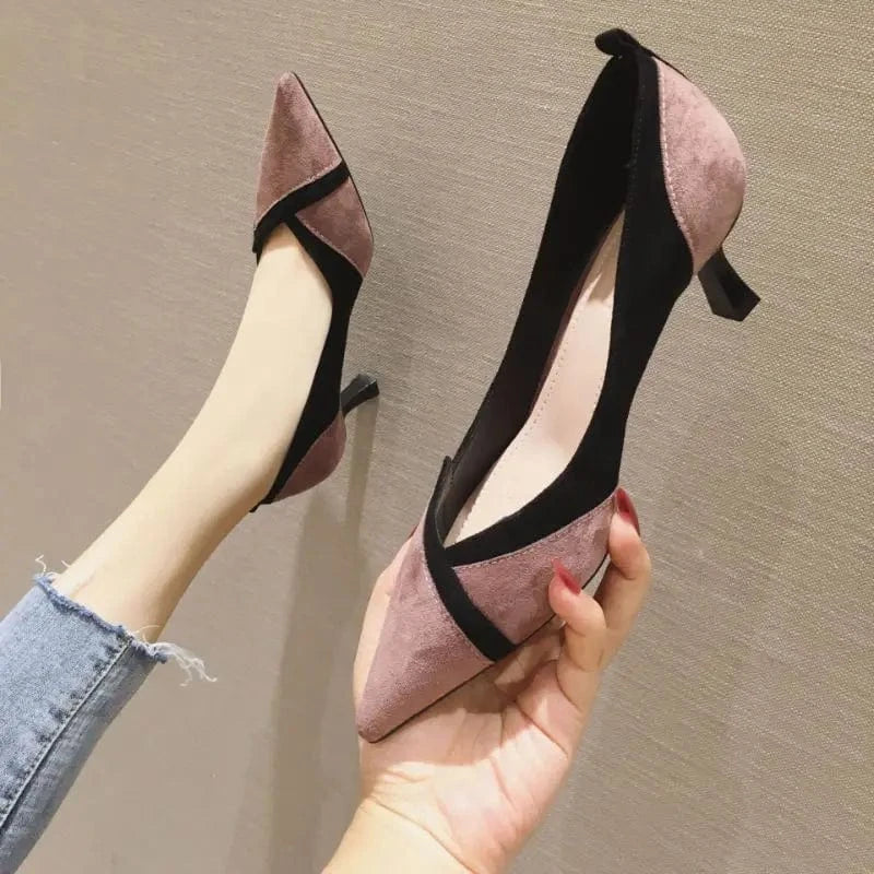 5.5CM/7.5CM New arrival 2023 Hot Selling Women Dress Office Shoes Pointed Toe Low Heels for Ladies