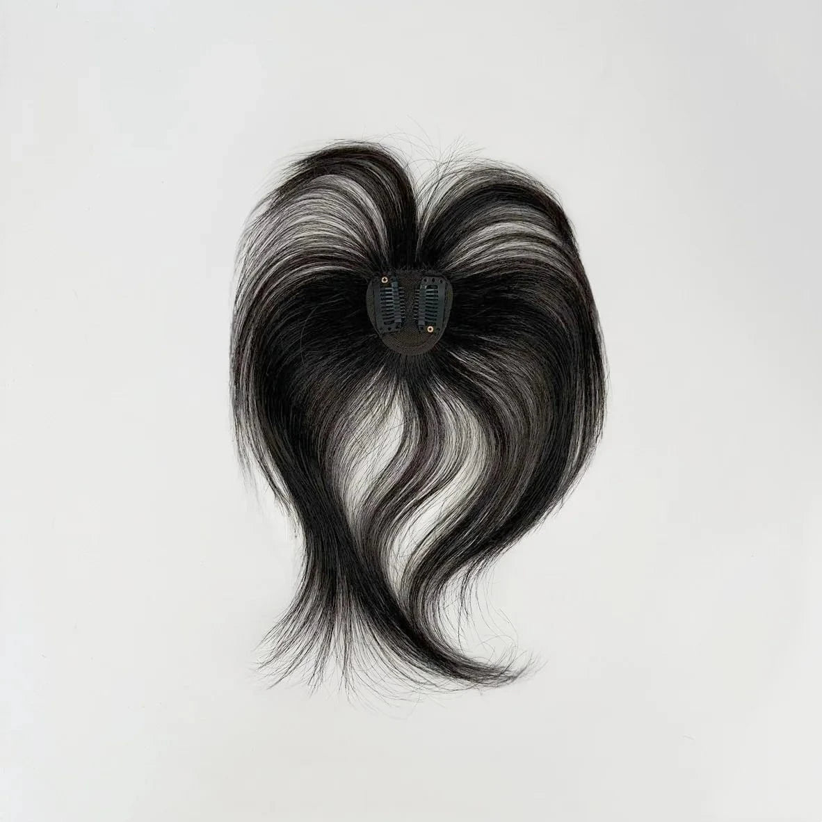5*5cm / Natural Black / 25cm Wholesale Women's Virgin Remy Hair Topper Silk Top Bonding Toupees Wigs Human Hair Pieces Replacement System with Bangs In Stock