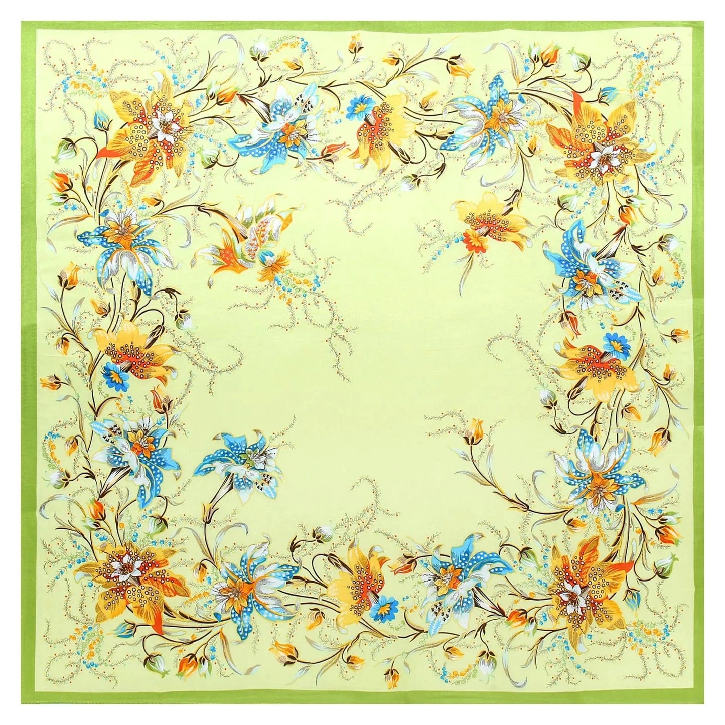 5 Fashion simple garden style floral flower professional women's square scarf imitation silk scarf scarf gift