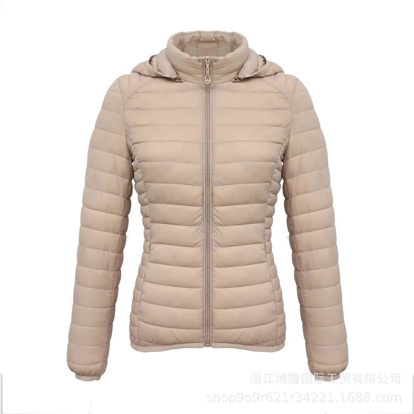 5 XL / Beige Winter Printed Coat with Hooded Woman Waterproof Warm Softshell puffer Jacket Sportswear Woven Polyester Lining Soft 2025