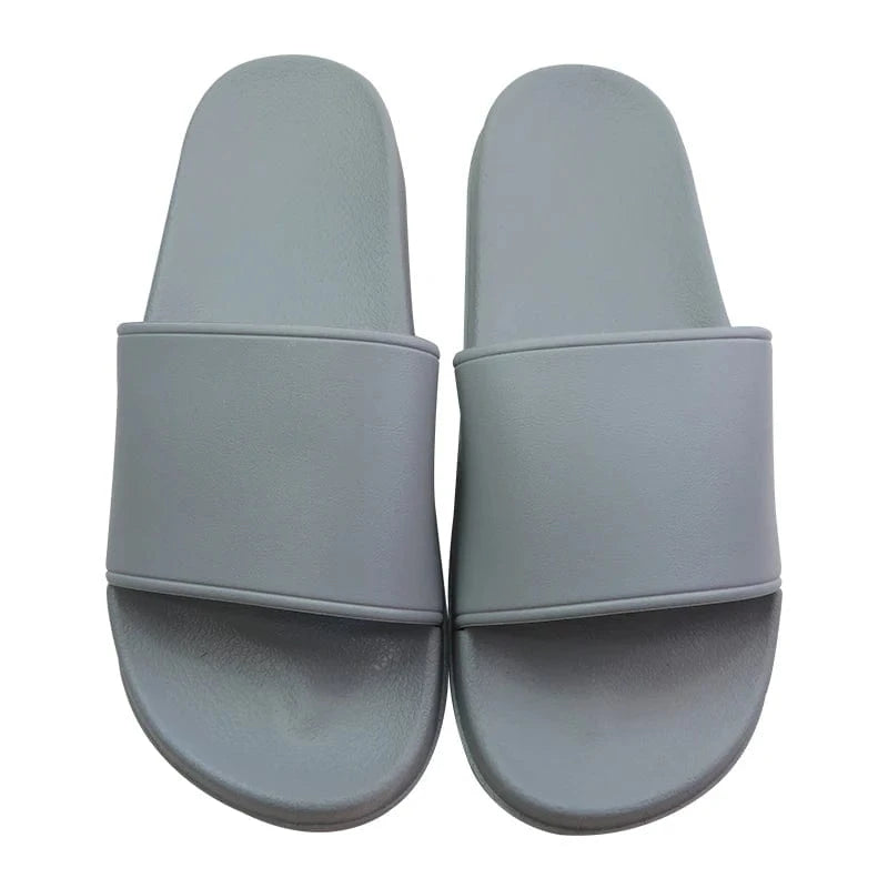 52 / Grey Solid Women Slipper Ladies Slides Summer Beach Flip Flops Outdoor Flat Pvc Flip-Flops Sandals And Bags Slippers Designer Men