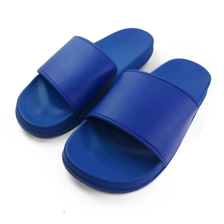 53 / Blue Solid Women Slipper Ladies Slides Summer Beach Flip Flops Outdoor Flat Pvc Flip-Flops Sandals And Bags Slippers Designer Men