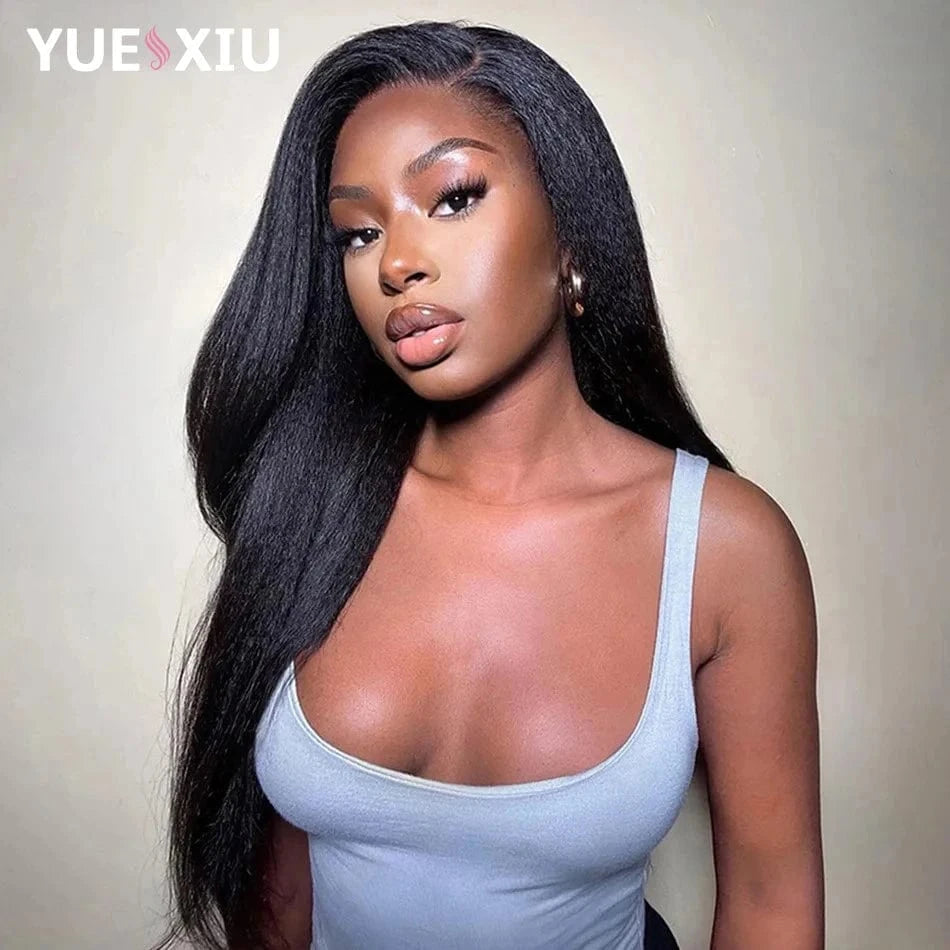 5x5 13x4 13x6 HD Lace Wig Kinky Straight Lace Front Human Hair Wigs Yaki Brazilian Wear And Go Pre Cut Glueless Wig Human Hair