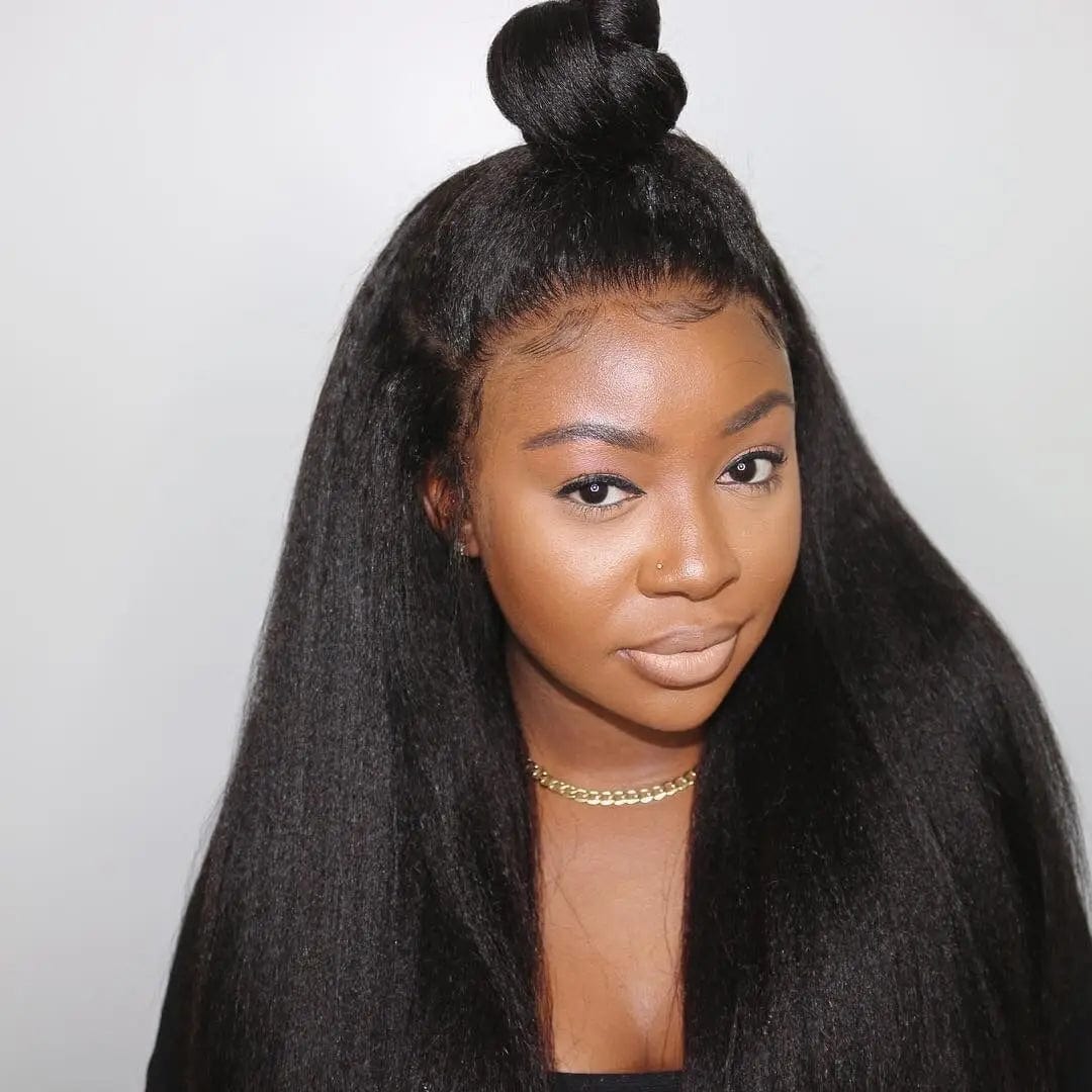 5x5 13x4 13x6 HD Lace Wig Kinky Straight Lace Front Human Hair Wigs Yaki Brazilian Wear And Go Pre Cut Glueless Wig Human Hair
