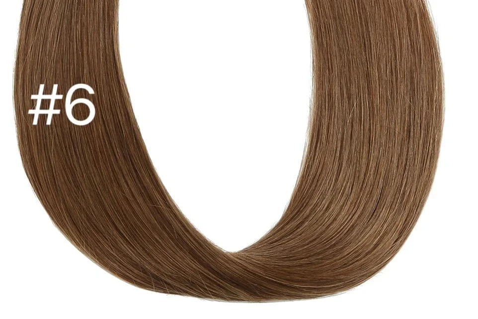 #6 / 18 Inches European Double Drawn Russian Human Hair Tape Hair Extension High Quality Natural Remy Tape In Hair Extension