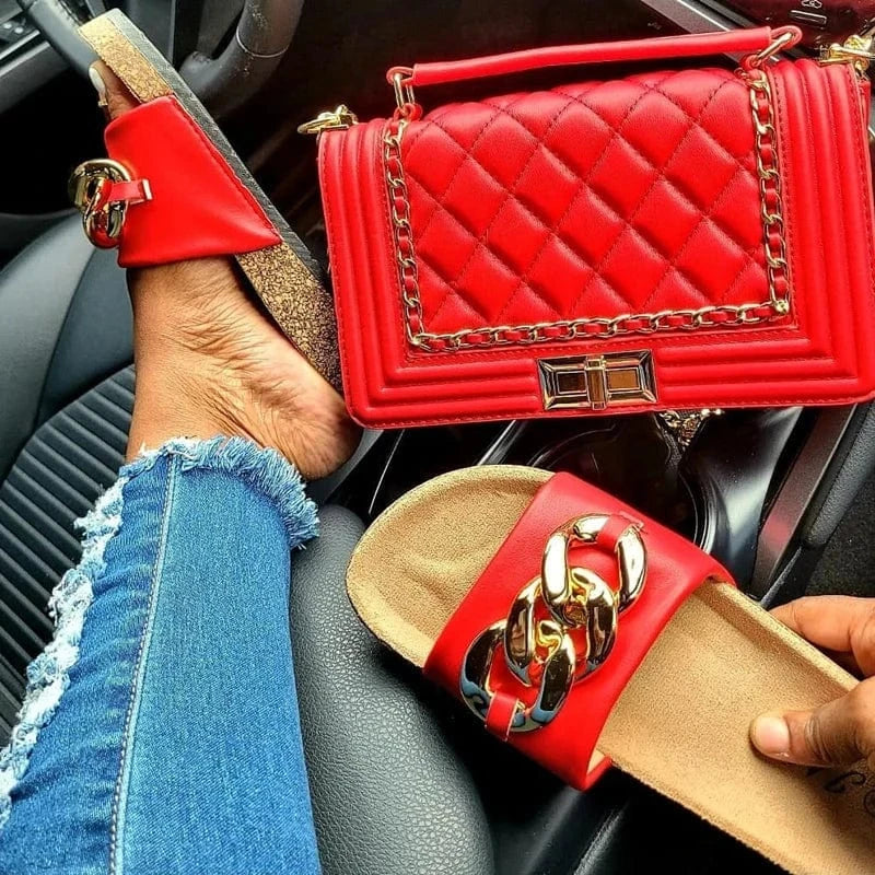 6 / 18 SET 15 Fashion Sexy Platform Sandals Women Flat Slippers Casual Shoes women hand bags set