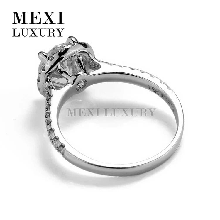 6.5 / White gold 18K white gold Anniversary prong setting Round brilliant cut moissanite ring