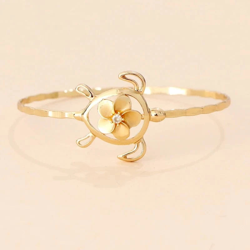 6.5cm in inner diameter / GJZ390 Komi Hawaiian Bangles Bracelet personalized Gold Plated Filled Hawaiian Jewelry Tortoise Pendants personalized Jewelry Wholesale