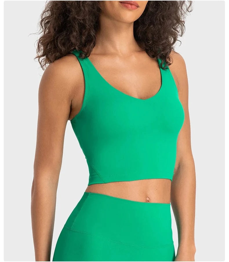 6/S / Verdant 2024 Lemon Beautiful Back Fitness Female High Strength Shockproof Align Women Yoga Bra Top Running Sports Vest For Workout