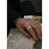 6 / TRENDY / A184 Silver Color Rings Wholesale Fashion Stainless Steel Gold Jewelry Adjust Women Rings