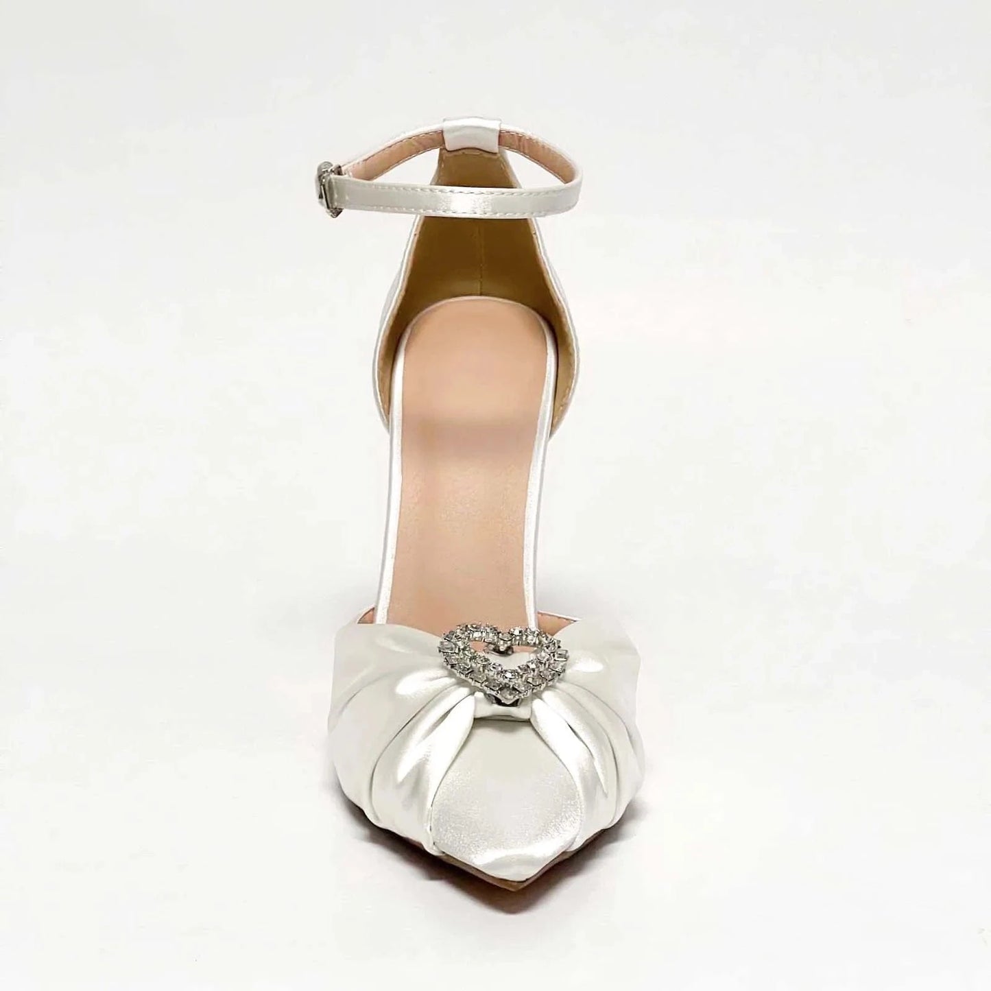 6 / White BUSY GIRL FL4642 pumps heels 2023 sexy wedding heels glitter bows rhinestone heart heels sandals for women