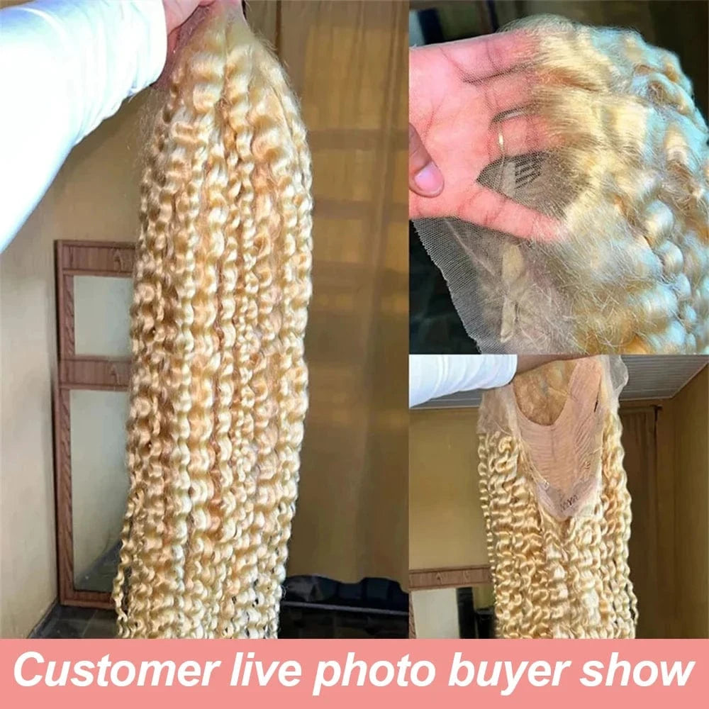 613 Blonde HD Lace Frontal Wig 13x4 13×6 Deep Wave Lace Front Human Hair Wig Colored Curly Wigs Water Wave Wigs For Women 