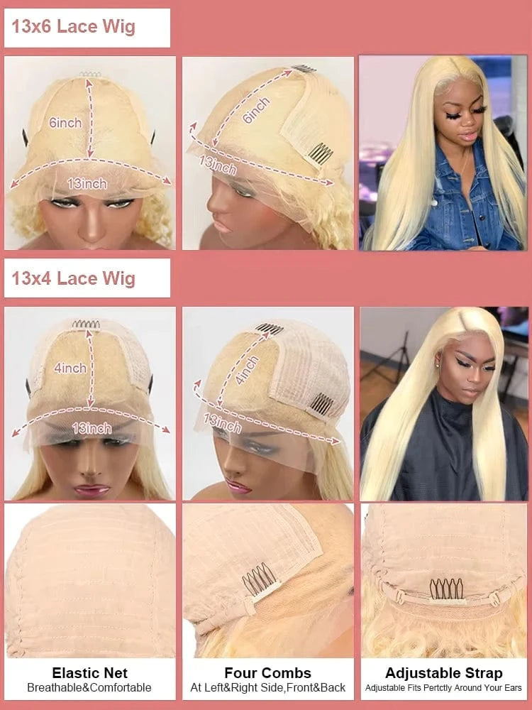 613 Blonde HD Lace Frontal Wig 13x4 13×6 Deep Wave Lace Front Human Hair Wig Colored Curly Wigs Water Wave Wigs For Women 