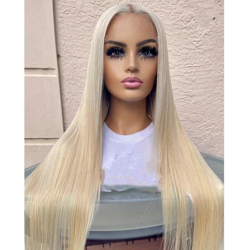 #613 blonde lace wigs brazilian human hair full lace wigs with baby hair #613 blonde transparent 360 full lace wigs