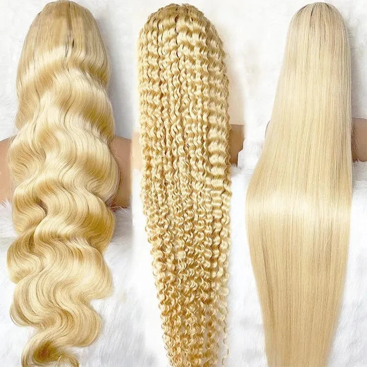 613 Blonde wig / 10"Sample Hair (Chat Now for different type Hair) 34 36 40 Inch 613 Blonde Colored Body Wave Full Frontal HD Transparent 13x4 13x6 Lace Human Hair Wigs Lace Front Wigs For Women