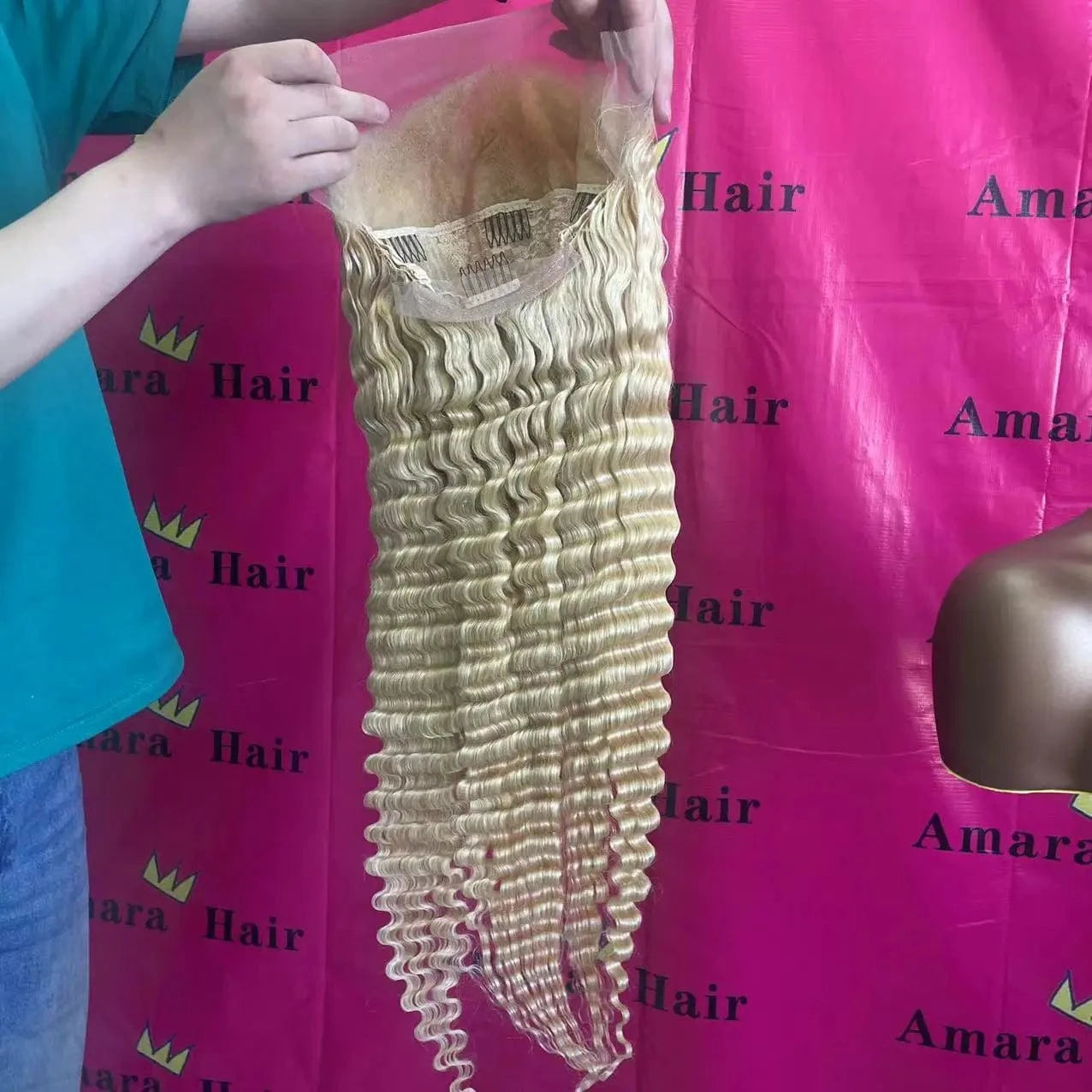 613 color / 30 Inches Amara 613 HD lace deep wave wig 13x4 lace front human hair wigs make women more beautiful